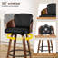 Swivel Upholstered Counter Stool with Metal Frame-1975292759