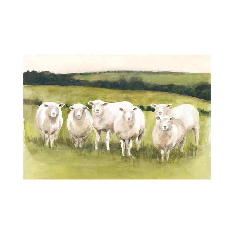 «Spring Flock I» par Victoria Borges, reproduction d'art sur toile tendue, H 12 po x l 18 po x 1,5 po