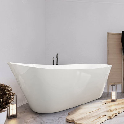 59'' x 29.13'' Freestanding Soaking Acrylic Bathtub