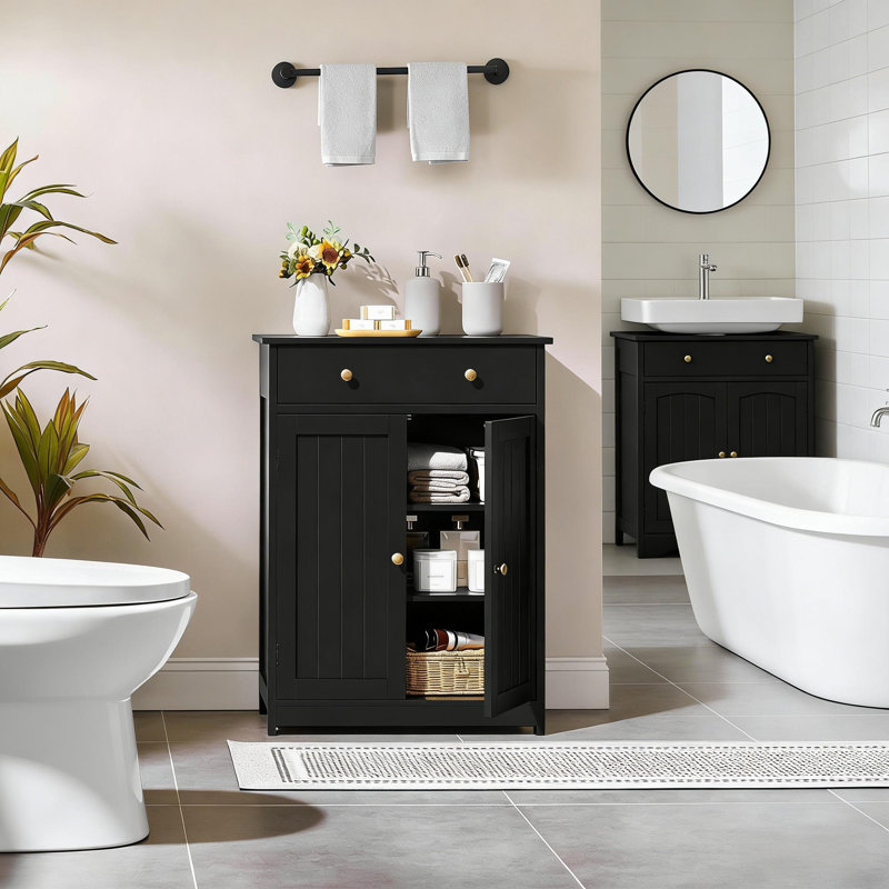 Bathroom Storage Cabinet With Doors &  Drawer