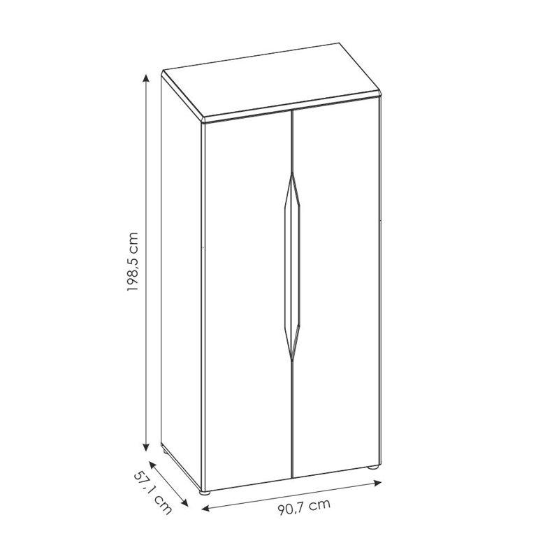 Alisson 2 Door Wardrobe