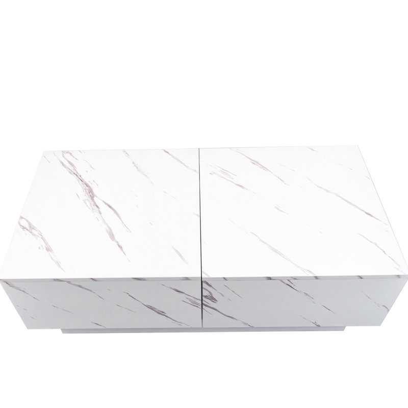 Table basse coulissante avec mécanisme extensible et rangement dissimulé pour le bureau