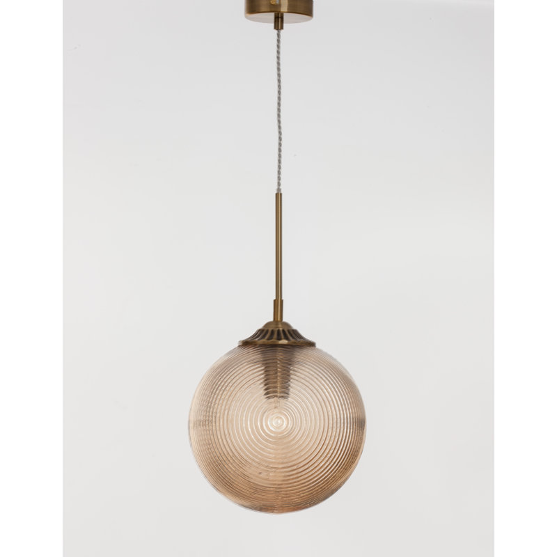 1 - Light Sphere Pendant, Smoke Grey, Black