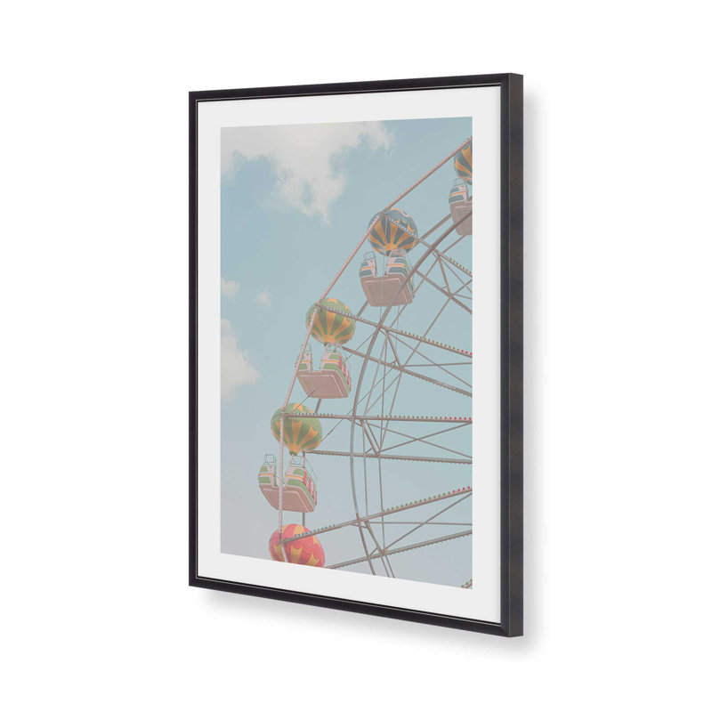 Carousel Dreams In The Sky, reproduction d'art, H 12,25 po x l 15,25 po, Cadre de coin ouvert en zinc patiné