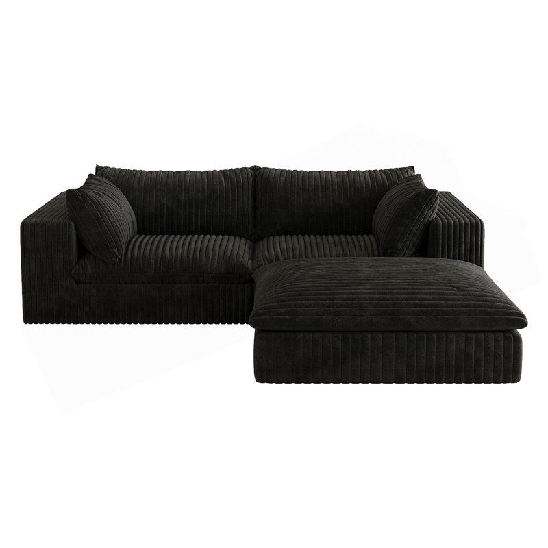 Canapé 78,8 po Cloud, coussin amovible, sans assemblage, Noir