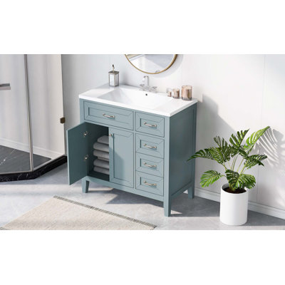 Berinda 36" Bathroom Vanity With Sink Combo Bathroom Cabinet With Drawers