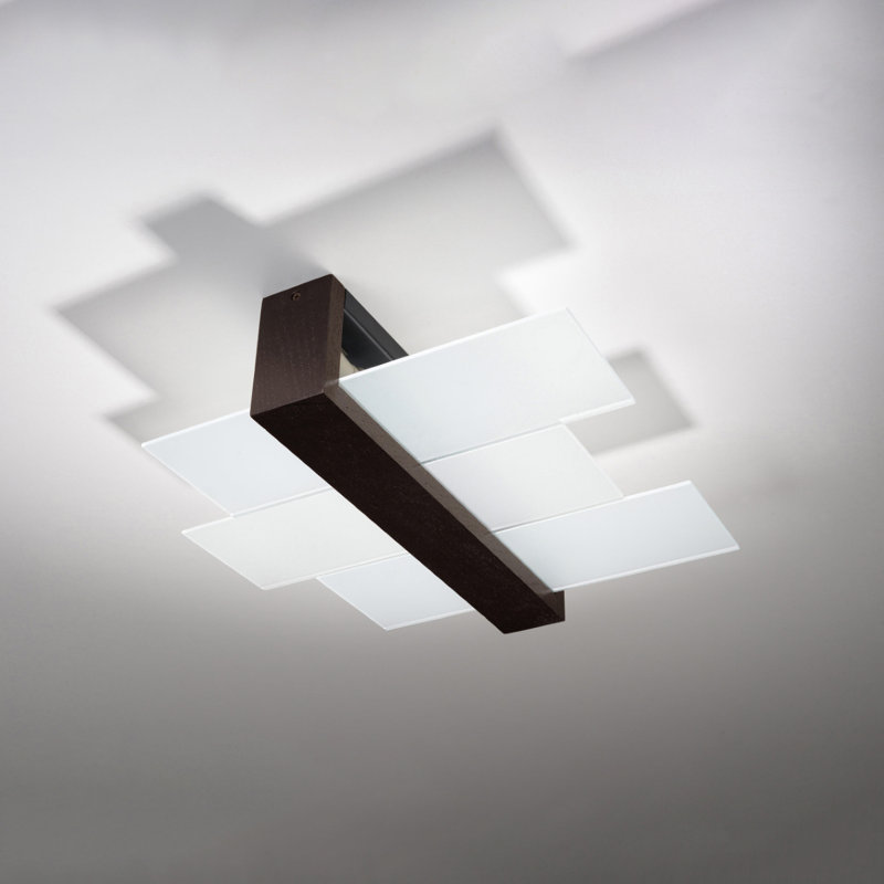 Karragullen Frosted Glass Flush Mount, Black