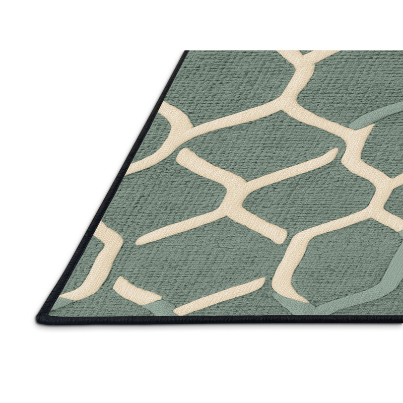 Tapis gris en treillis lavable à la machine, Rectangulaire 7 pi x 10 pi