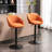 Swivel Upholstered Adjustable Height Counter Stool with Metal Frame-1573219506