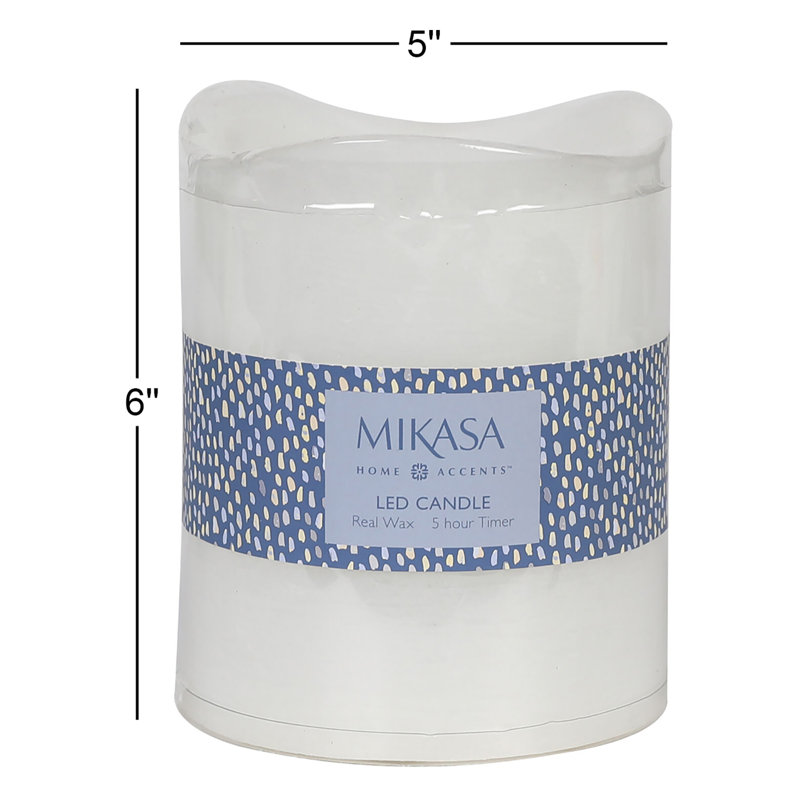 Wavy Top LED Unscented Wax Flickering LED Pillar Candles