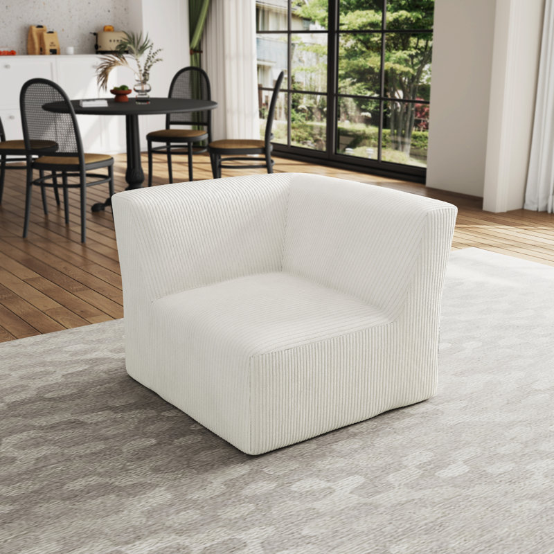 90.9Cm Wide Corner Chair, Beige