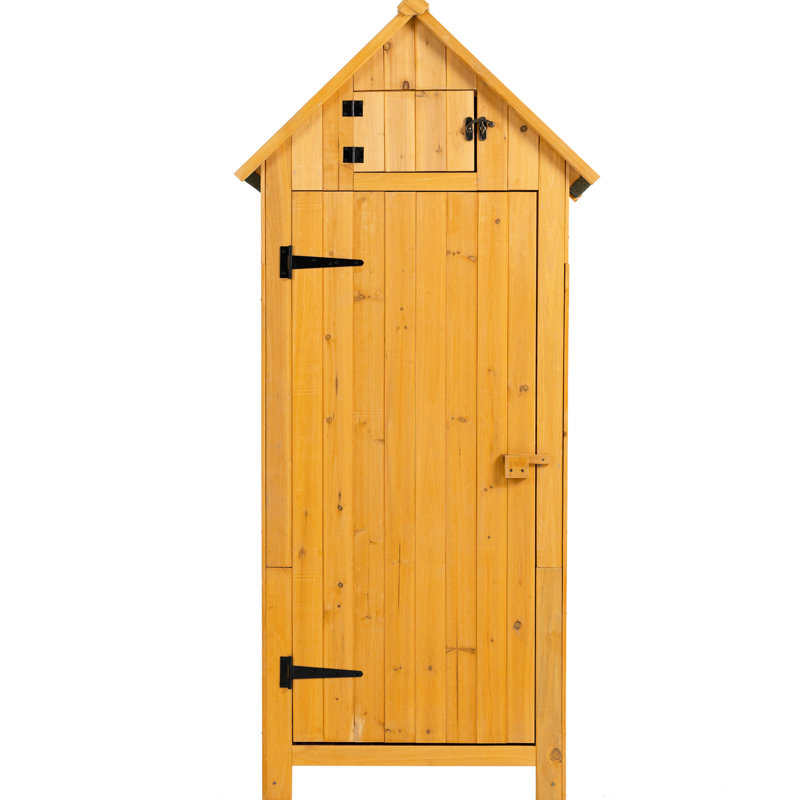 Remise d'extérieur en bois massif avec porte renforcée en sapin durable