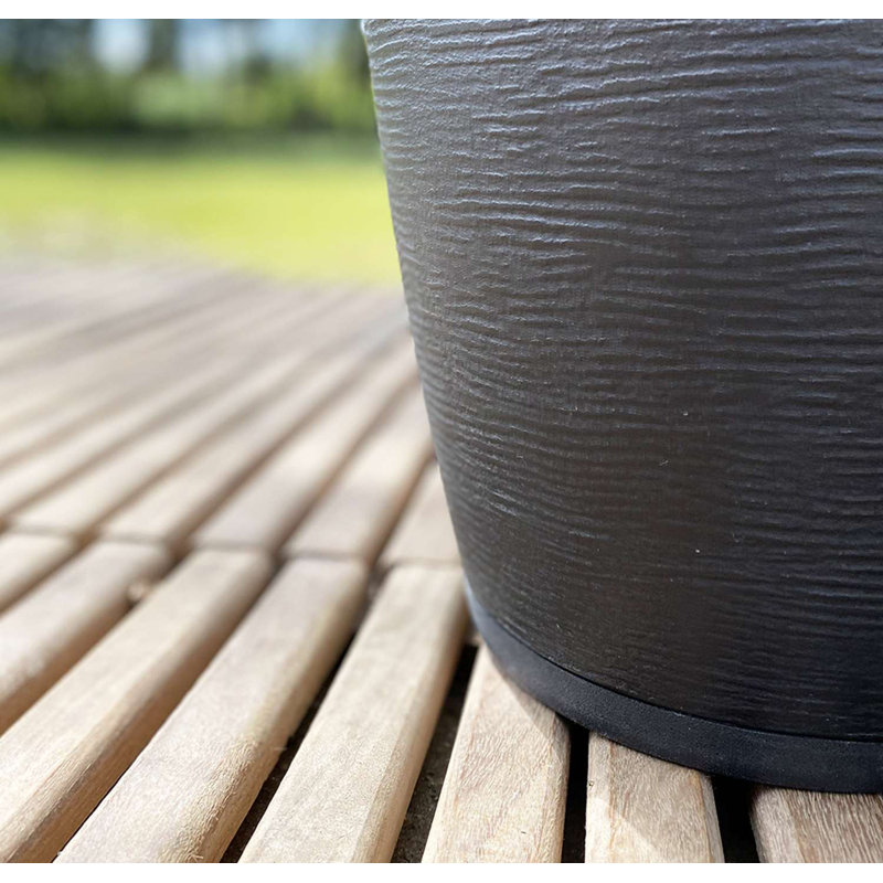 Amsterdan Pot Planter, Black, 25.59" H x 16.14" W x 16.14" D
