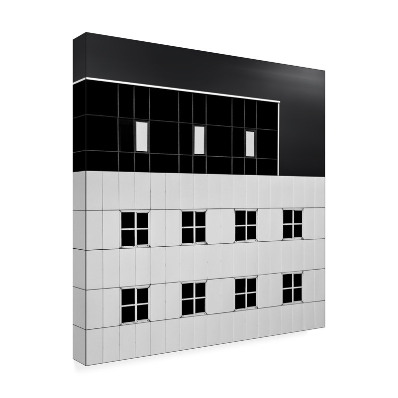 Œuvre d'art sur toile noir, Gilbert, H 18 po x l 18 po