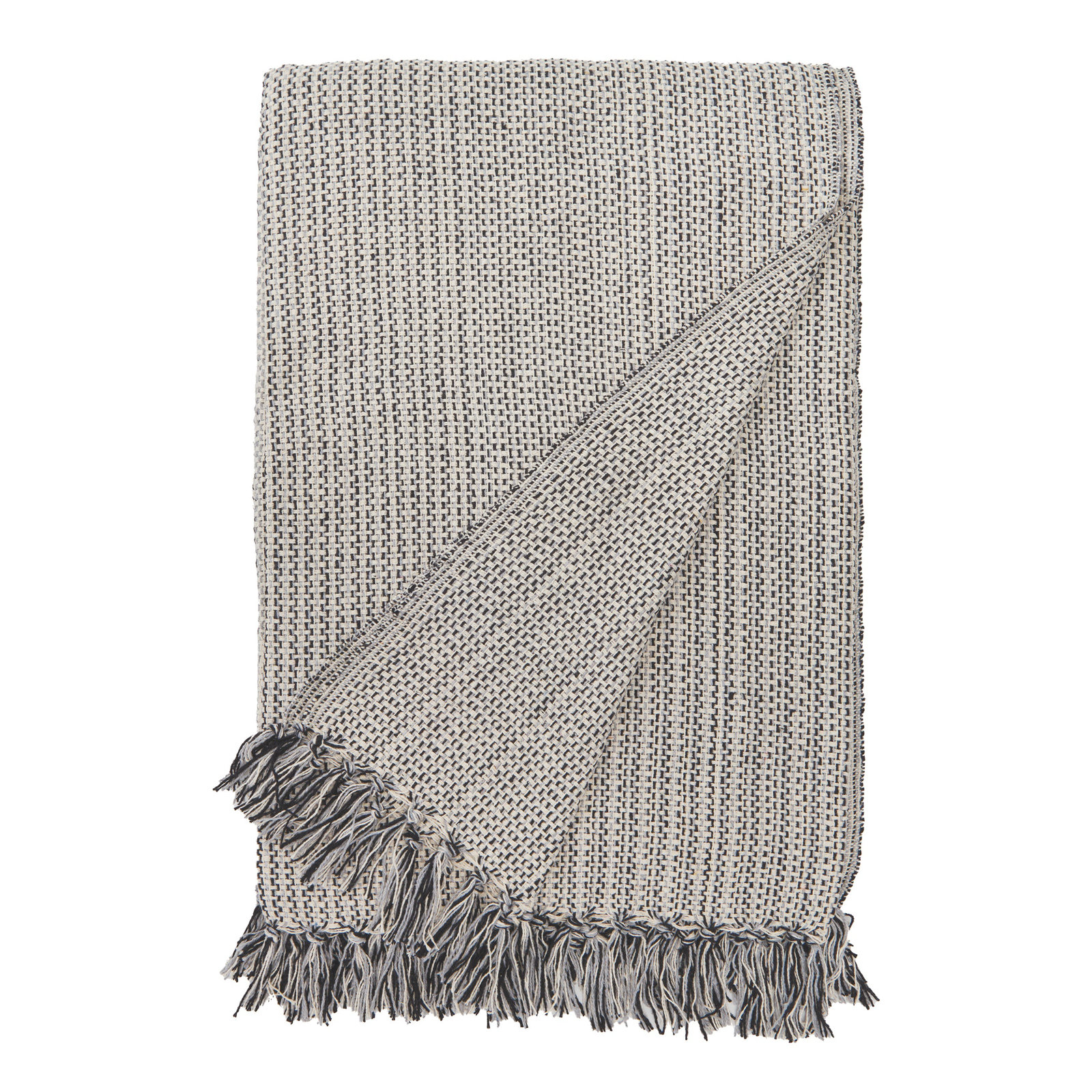 Julian Cotton Blend Hand Woven Throw Blanket, Charcoal