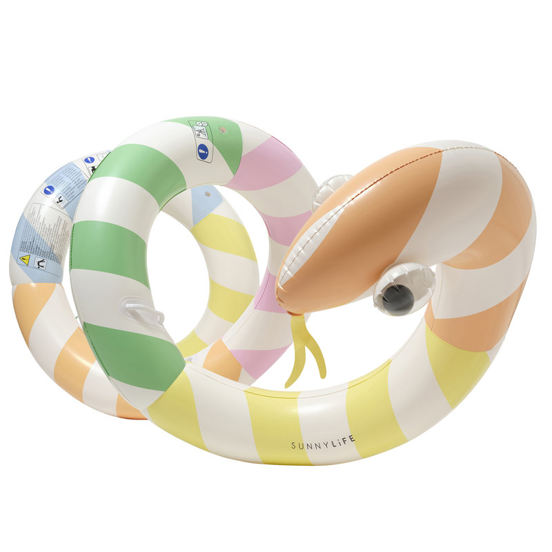 Sunnylife: Nouilles gonflables géantes - Rayures de sorbet au bord de la piscine - Tube gonflable surdimensionné en forme de serpent de 96 po, pastel, piscine et jeux d'eau, enfants de 6 ans et plus