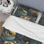 Blue And Yellow Cosmic Damask Whirls - Ensemble de housse de couette en damas-936176615