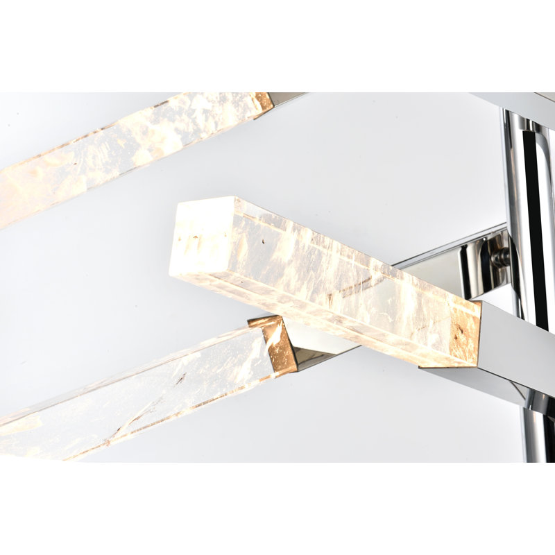 Luminaire suspendu 6 barres Axil, Chrome chrome