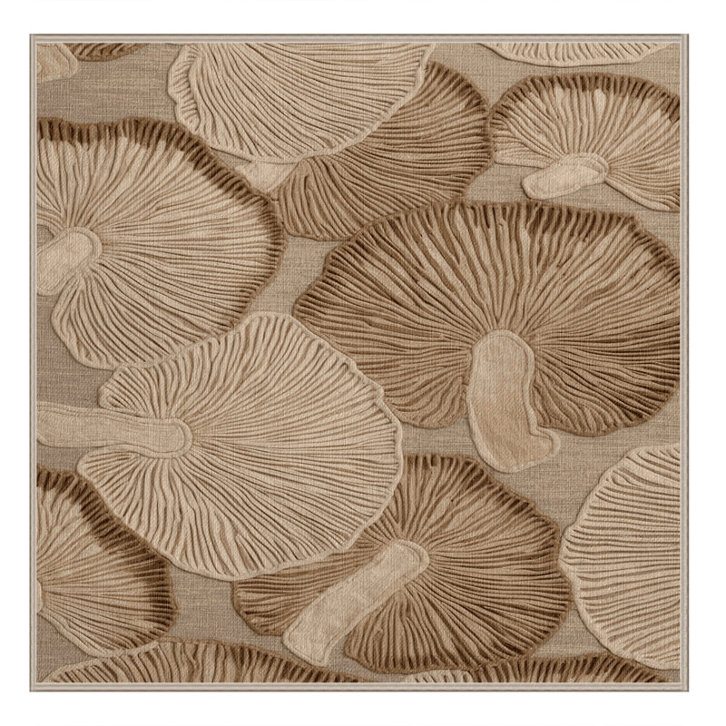  Tapis lavable lavande et huître, Carré 5 pi