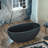 55" Freestanding Soaking Solid Surface Stone Resin Bathtub with Integrated Overflow and Pop-up Drain-120785879-120785882