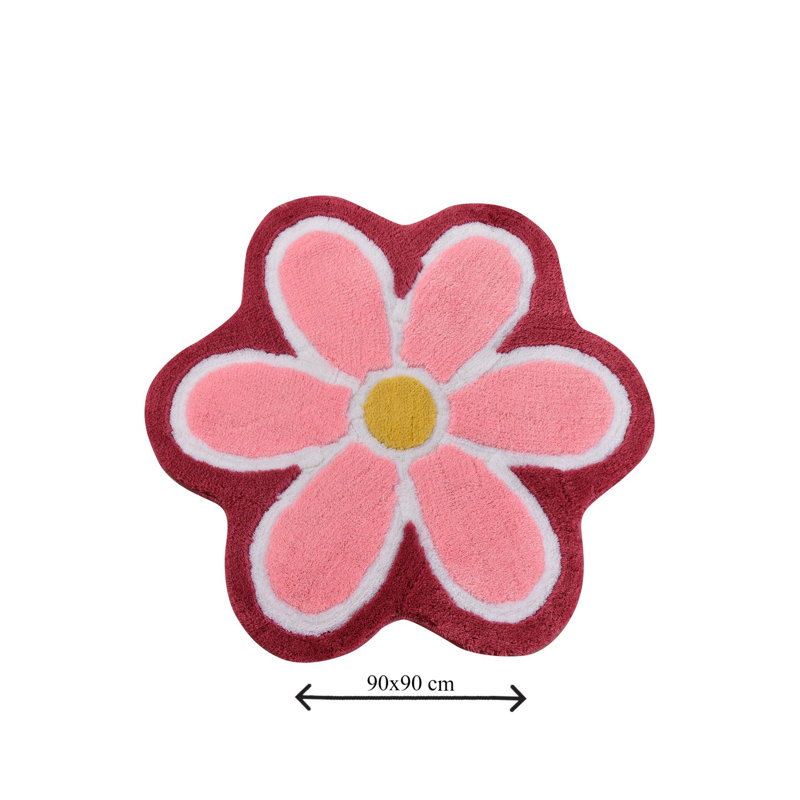 Tapis de bain antibactérien en acrylique antidérapant de 35,4 pouces de diamètre | 100% acrylique, hauteur de poils de 0,4 pouce, 1450 g / m² | Lavable à la machine à 86 ° F, facile d'entretien | Parfait pour les salles de bain sécuritaires et élégantes, durable et doux