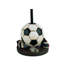 Lampe de table haute 15 po en polyrésine, forme soccer, abat-jour conique en lin