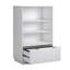 Coastal Bookcase With Lower Drawer, White Finish