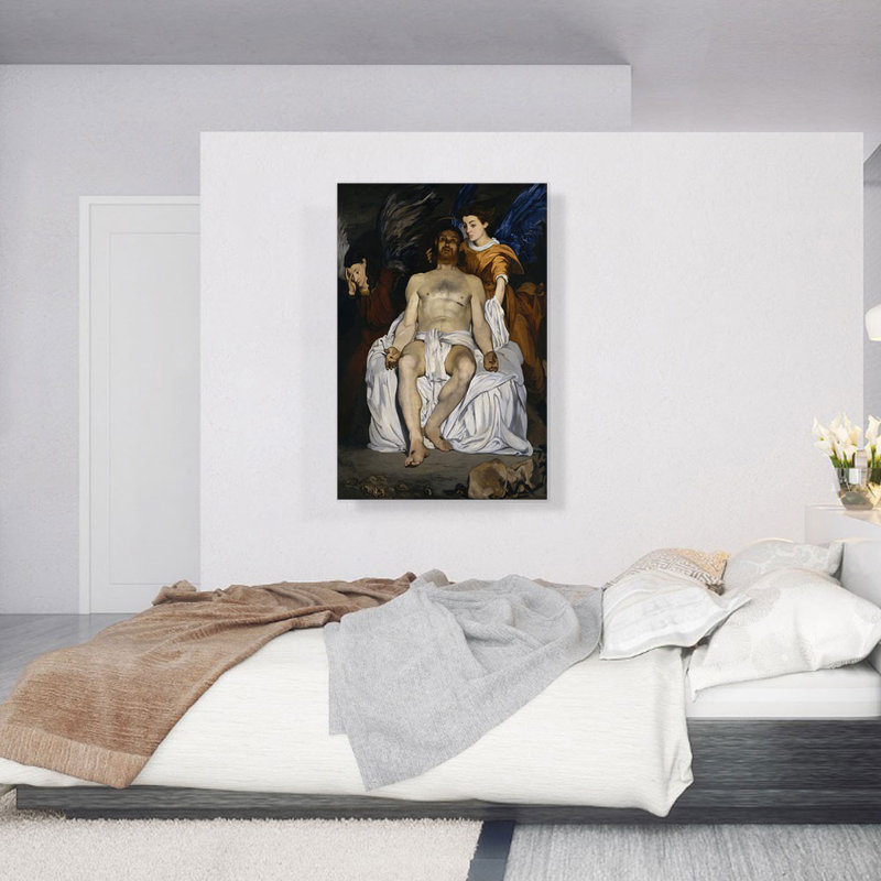 Reproduction d'art sur toile tendue, "Le Christ mort avec les anges 1864" par Edward Manet, H 40 po x l 26 po x P 1,5 po