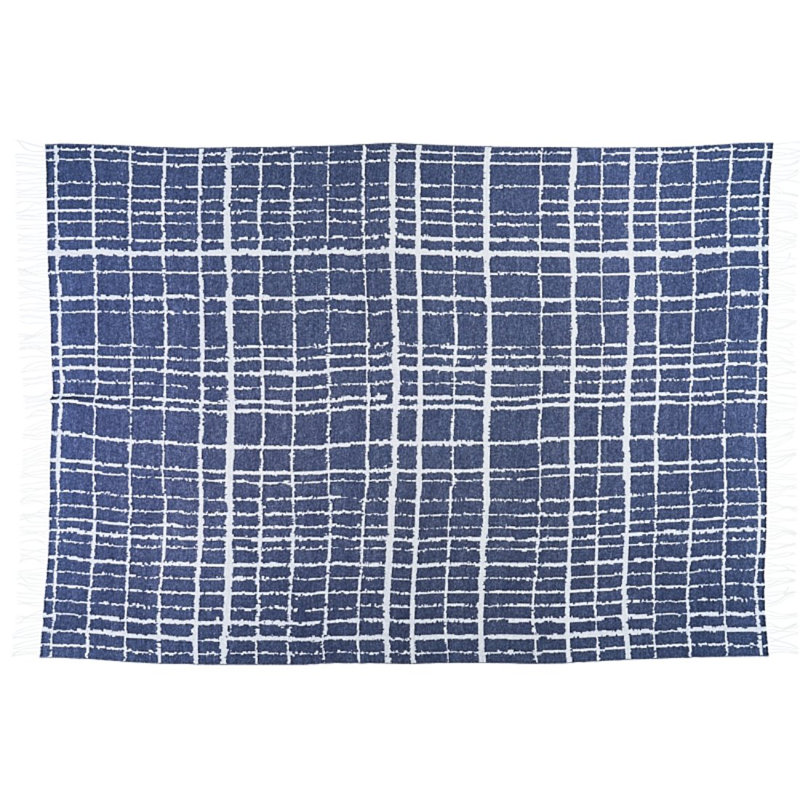 Plaid Throw, Navy