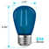 Luxrite S14 Edison LED Blue Light Bulb 0.5W Coloured LED Bulbs For Outdoor String Lights UL Listed E26 Base Indoor Outdoor 4 Pack