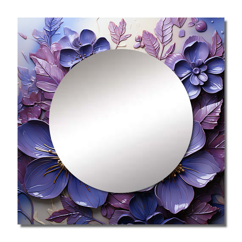 Jaquala - Miroir carré Violets pour décoration murale, 36 po x 36 po