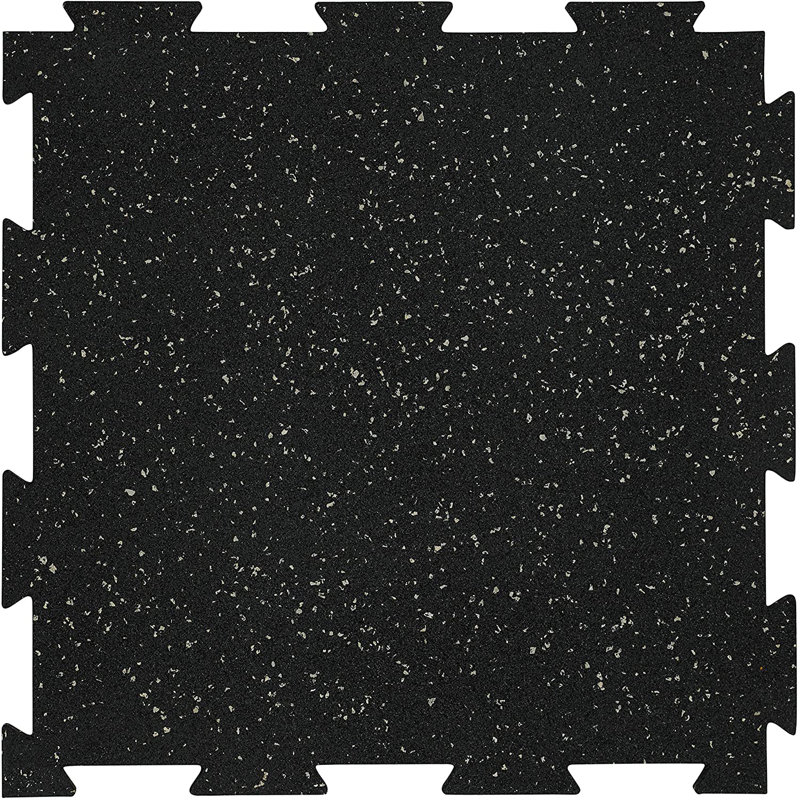 Carreau en caoutchouc L 20 po x l 20 po x 0,314 po, Noir / gris