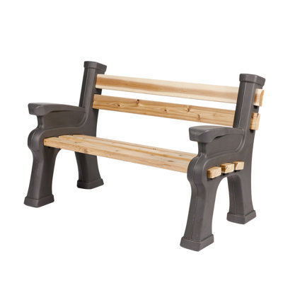 Classic Bench Ends With Back And Armrest - Wood and Screws Not Included by Winston Porter