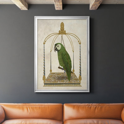 " Green Parrot On Swing "