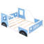 Lit bleu en forme de voiture pleine grandeur avec roulettes - Fabrication en pin et portes de style voiture Fenêtres pour intérêt Rails à lattes prêts pour le matelas Assemblage simple requis Classic In Made Caractéristiques supplémentaires Allure-118084270-118084273