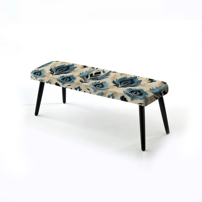 Banc bleu et beige artisanal Ikat Heritage - Ikat