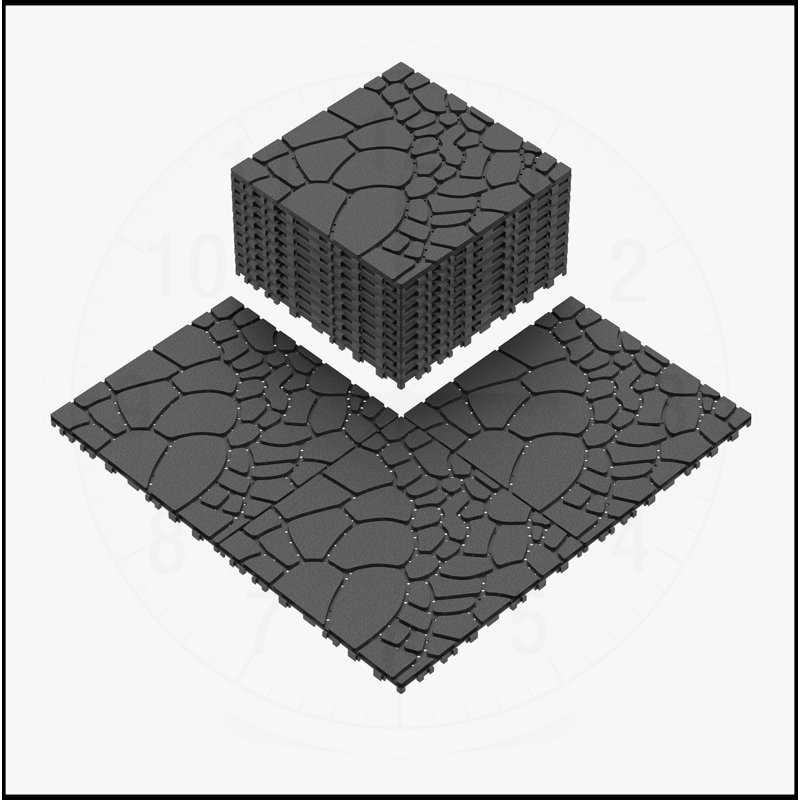 Interlocking Patio Deck Tiles for Versatile Outdoor Spaces, Quick Installation, Grey