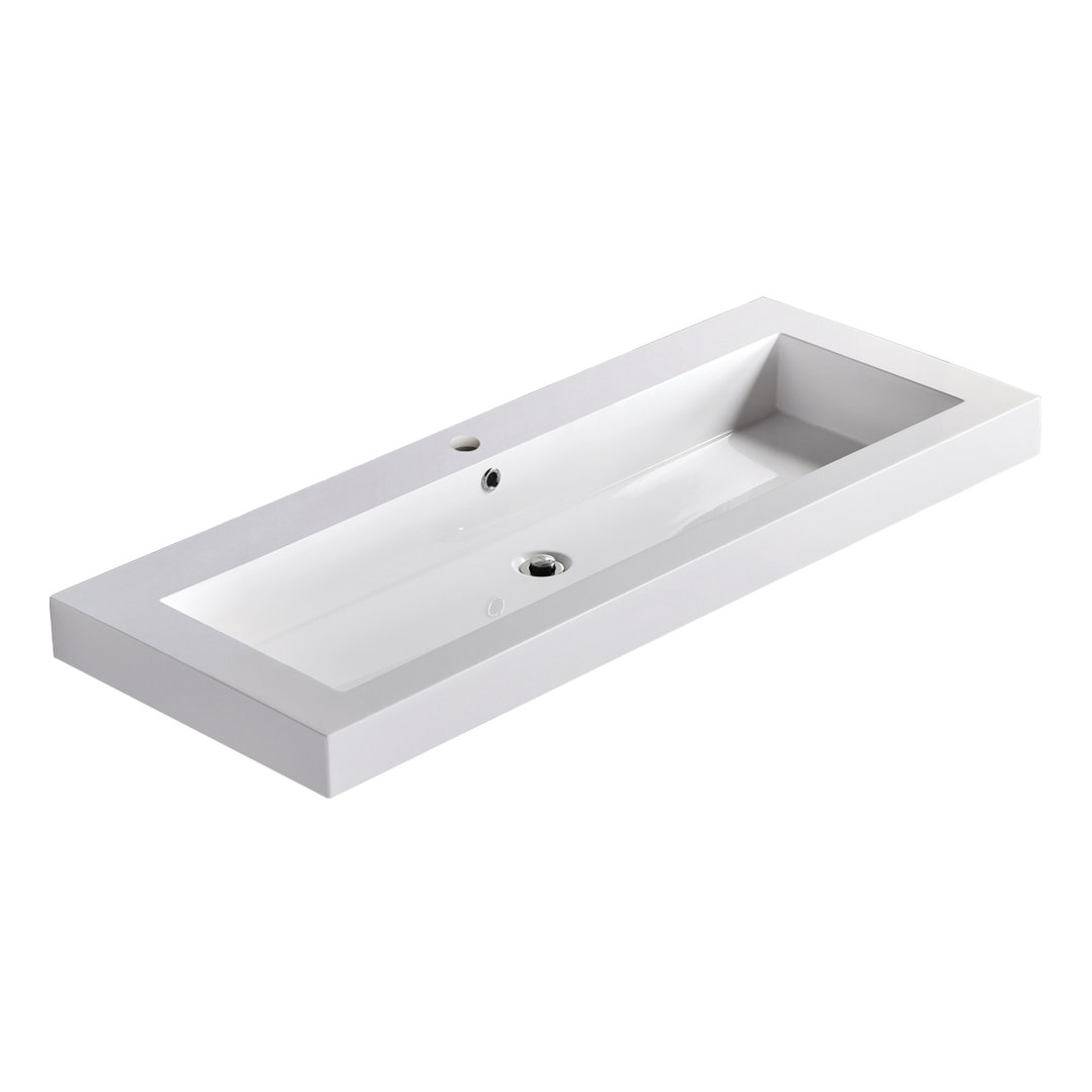 Dowell 48" Rectangular Drop-In Acrylic Single Bathroom Vanity Sink with Overflow, Wide Sink Dowell