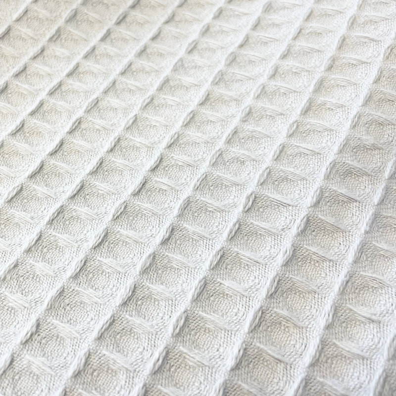 Hotel Waffle Blanket Bedspread, 225 x 250cm Bedspread, White