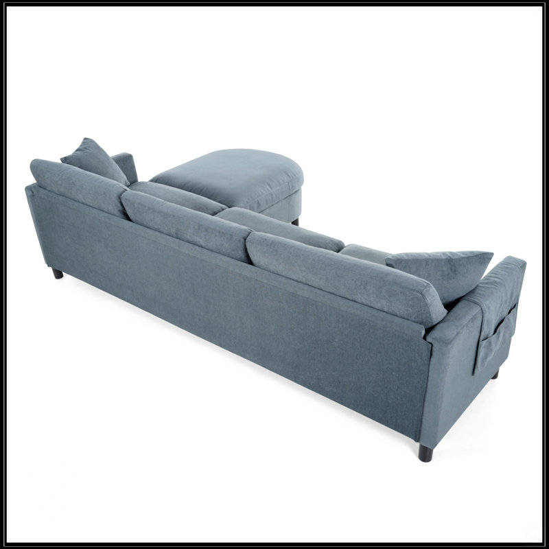 107.87'Sectional Sofa Couch With 1 Ottoman