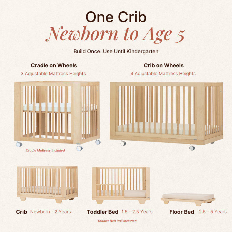 Spirit 8-in-1 Convertible Crib, Natural