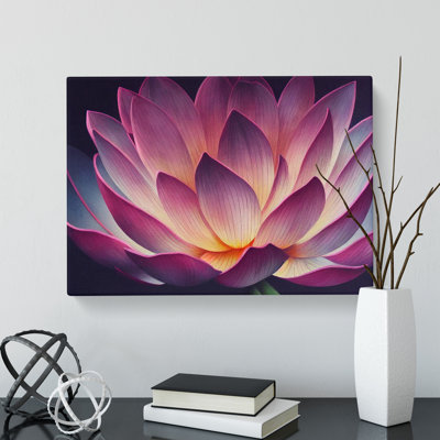 Cool Lotus Flower - Wrapped Canvas