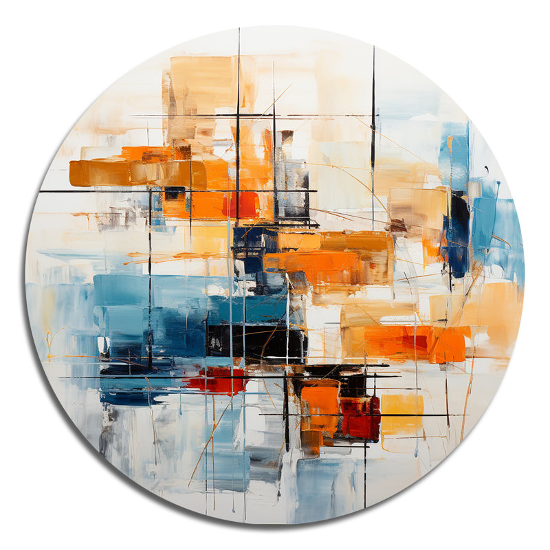 Landen - Décoration abstraite ronde en métal, H 36 po x l 36 po 