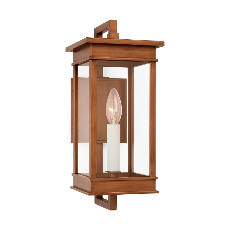 Lanterne murale 1 lumière Shawn, H 15 po x l 6,25 po x P 6,25 po, Cuivre naturel