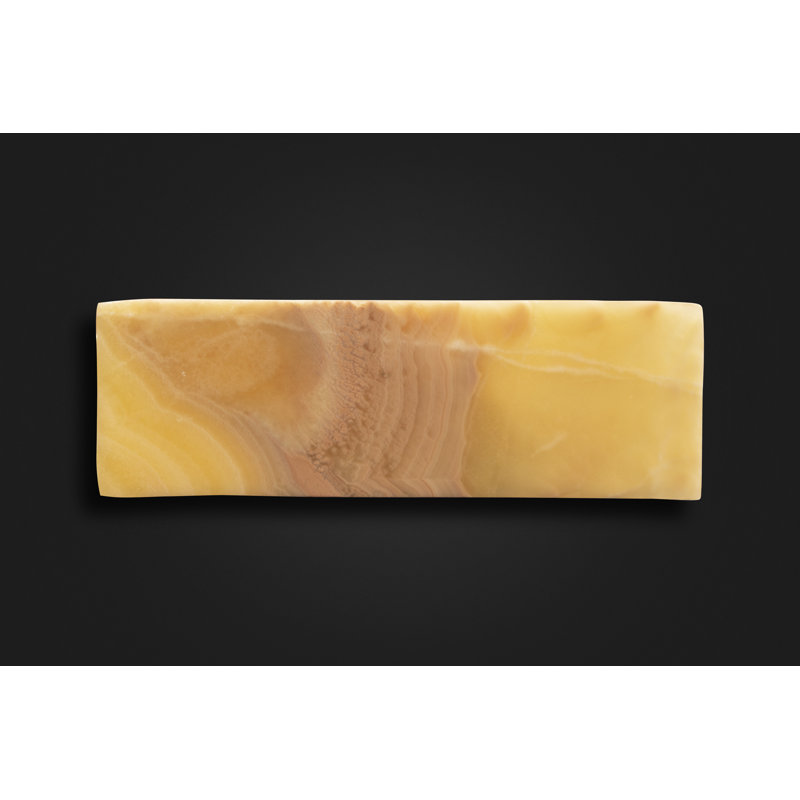 Onyx Decorative Tray, 0.3937" H x 7.874" W x 3.937" D, Honey