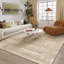 Tapis beige lavable avec envers antidérapant Ladonya-112420071