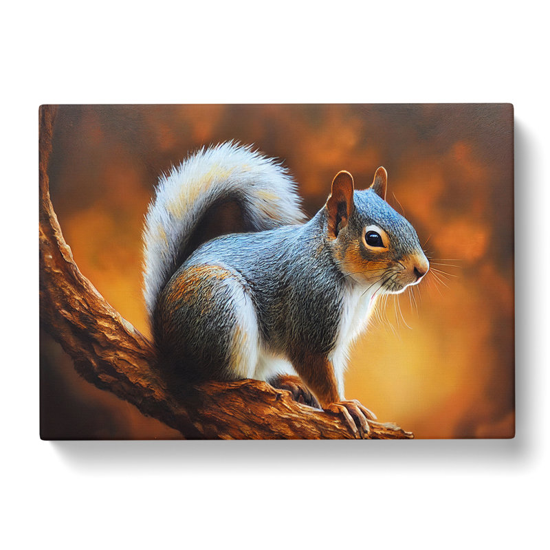 Autumn Squirrel - Wrapped Canvas, 40cm H x 60cm W