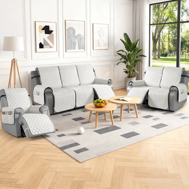 Housse pour fauteuil inclinable et imperméable Wildee, Microfibre crème, 2 sièges