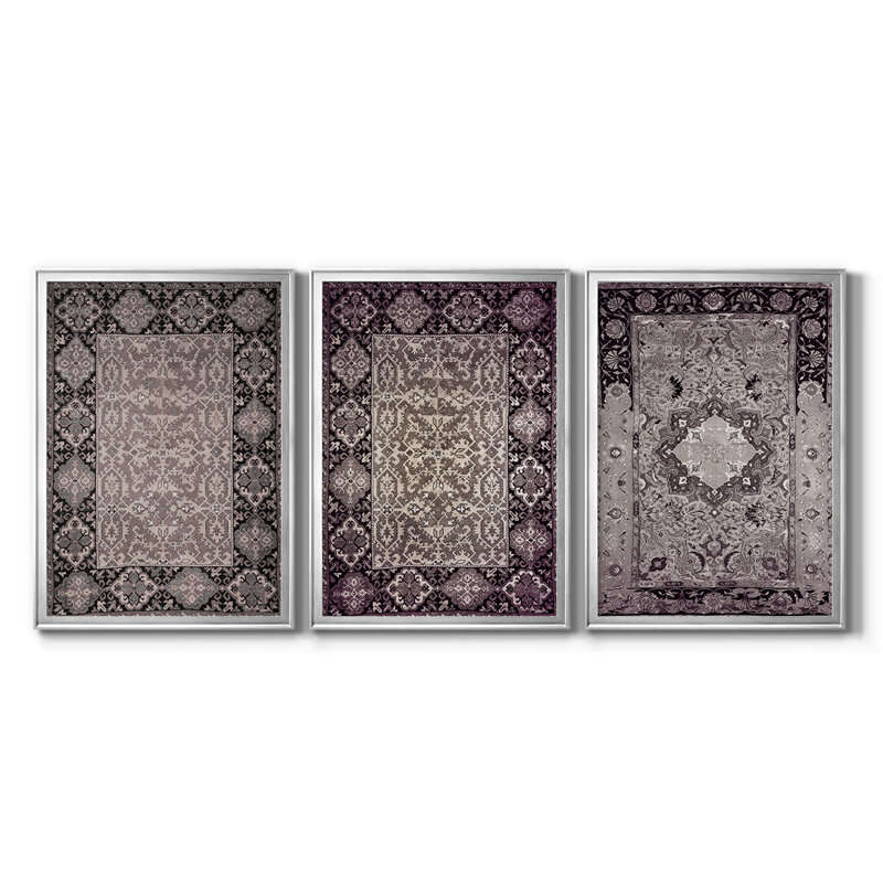 Reproduction abstraite rétro CLxxxix - Toile tendue avec châssis sur mesure - 3 pièces, H 27 po x l 39 po