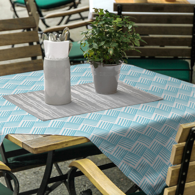 Rayures nattes classiques Nappe, Bleu sarcelle / blanc